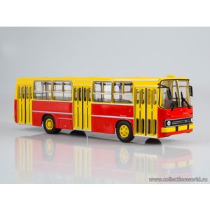 модель автобуса Икарус-260 жёлто-красный в масштабе 1 43