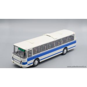 модель автобуса ЛАЗ-699Р белый с синими полосами в масштабе 1 43