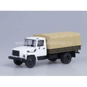 масштабные модели грузовика ГОРЬКИЙ 3309 (двигатель Д-245.7 Diesel Turbo) с тентом 1 43